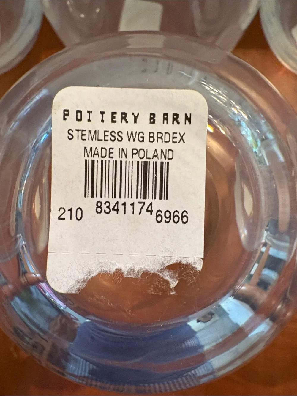 Pottery Barn set clear